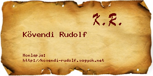 Kövendi Rudolf névjegykártya