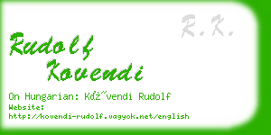 rudolf kovendi business card